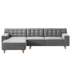 Ecksofa Nordic Chic II Webstoff Stoff TUS: 9 graphite - Longchair davorstehend links