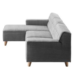 Hoekbank Nordic Chic II geweven stof Stof TUS: 9 graphite - Longchair vooraanzicht links