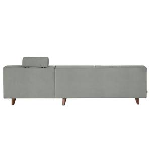 Ecksofa Nordic Chic III Webstoff Granit - Longchair davorstehend rechts