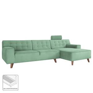 Ecksofa Nordic Chic III Webstoff Mintgrün - Longchair davorstehend rechts