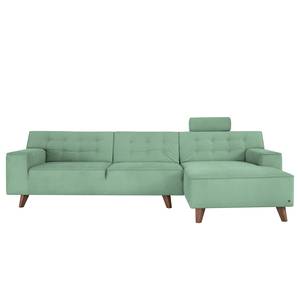 Ecksofa Nordic Chic III Webstoff Mintgrün - Longchair davorstehend rechts