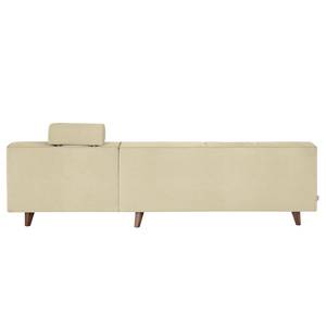 Hoekbank Nordic Chic III geweven stof - Warm beige - Longchair vooraanzicht rechts