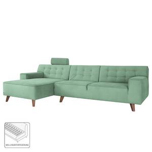 Ecksofa Nordic Chic III Webstoff Mintgrün - Longchair davorstehend links