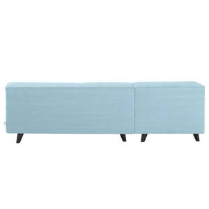 Ecksofa Nordic Chic Webstoff Hellblau - Breite: 249 cm - Longchair davorstehend links