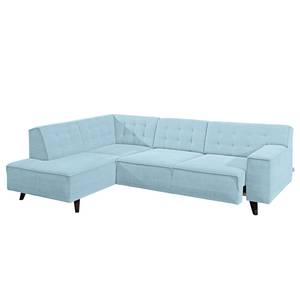 Ecksofa Nordic Chic Webstoff Hellblau - Breite: 249 cm - Longchair davorstehend links