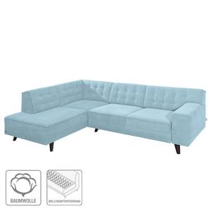 Ecksofa Nordic Chic Webstoff Hellblau - Breite: 269 cm - Longchair davorstehend links