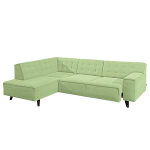 Ecksofa Nordic Chic Webstoff Hellgrün - Breite: 269 cm - Longchair davorstehend links