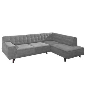 Ecksofa Nordic Chic Webstoff Grau - Breite: 249 cm - Longchair davorstehend rechts