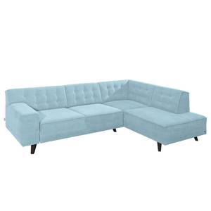 Ecksofa Nordic Chic Webstoff Hellblau - Breite: 249 cm - Longchair davorstehend rechts