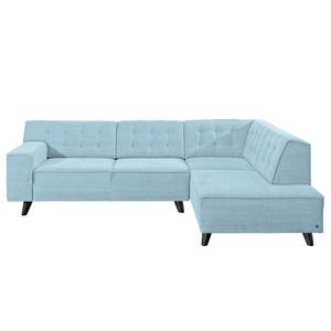 Ecksofa Nordic Chic Webstoff Hellblau - Breite: 269 cm - Longchair davorstehend rechts