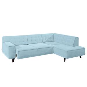 Ecksofa Nordic Chic Webstoff Hellblau - Breite: 269 cm - Longchair davorstehend rechts