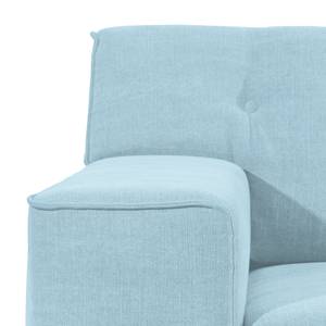 Canapé d'angle Nordic Chic Tissu - Bleu clair - Largeur : 269 cm - Méridienne courte à droite (vue de face)