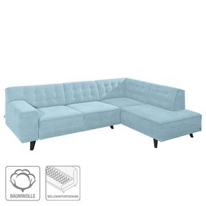 Ecksofa Nordic Chic Webstoff Hellblau - Breite: 269 cm - Longchair davorstehend rechts