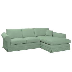 Ecksofa Nors Webstoff Mint - Longchair davorstehend rechts