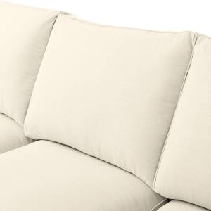Canapé d'angle Nors Tissu Blanc crème - Méridienne courte à gauche (vue de face)