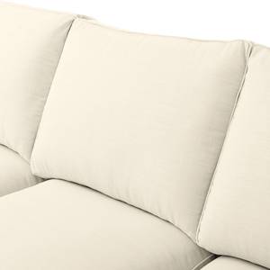 Ecksofa Nors Webstoff Cremeweiß - Longchair davorstehend links