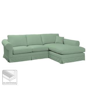 Ecksofa Nors Webstoff Mint - Longchair davorstehend rechts