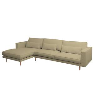 Ecksofa Lacona Strukturstoff Cappuccino - Longchair davorstehend links