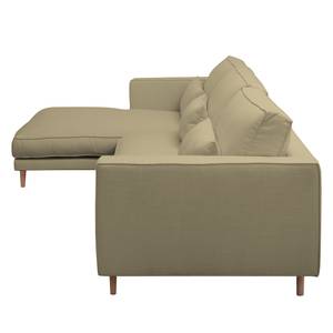 Ecksofa Lacona Strukturstoff Cappuccino - Longchair davorstehend links