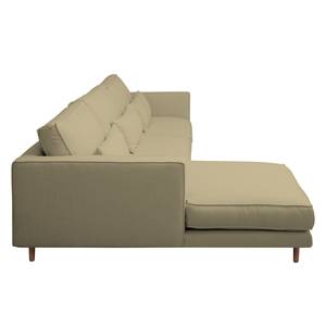 Ecksofa Lacona Strukturstoff Cappuccino - Longchair davorstehend links