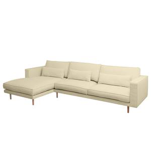 Ecksofa Lacona Strukturstoff Creme - Longchair davorstehend links