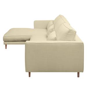 Ecksofa Lacona Strukturstoff Creme - Longchair davorstehend links