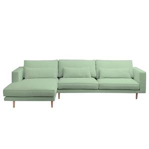 Ecksofa Lacona Strukturstoff Mintgrau - Longchair davorstehend links