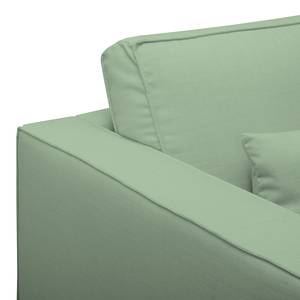 Ecksofa Lacona Strukturstoff Mintgrau - Longchair davorstehend rechts