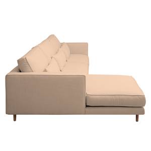 Ecksofa Lacona Strukturstoff Pastellapricot - Longchair davorstehend links