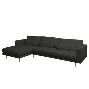 Ecksofa Lacona Strukturstoff Pepper - Longchair davorstehend links