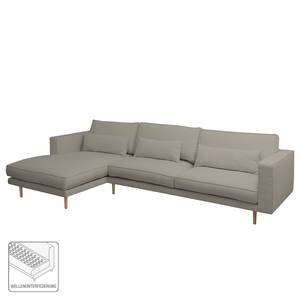 Ecksofa Lacona Strukturstoff Rauchgrau - Longchair davorstehend links