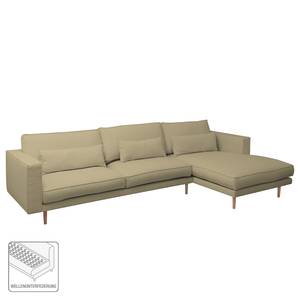 Ecksofa Lacona Strukturstoff Cappuccino - Longchair davorstehend rechts