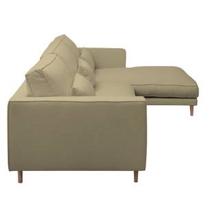 Ecksofa Lacona Strukturstoff Cappuccino - Longchair davorstehend rechts