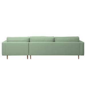 Ecksofa Lacona Strukturstoff Mintgrau - Longchair davorstehend rechts