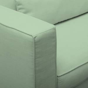 Ecksofa Lacona Strukturstoff Mintgrau - Longchair davorstehend rechts