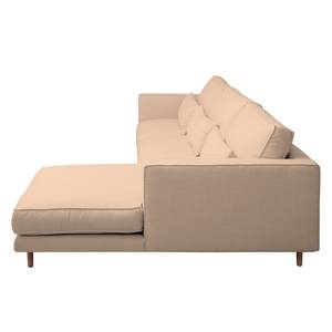 Ecksofa Lacona Strukturstoff Pastellapricot - Longchair davorstehend rechts