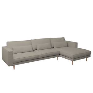 Ecksofa Lacona Strukturstoff Rauchgrau - Longchair davorstehend rechts