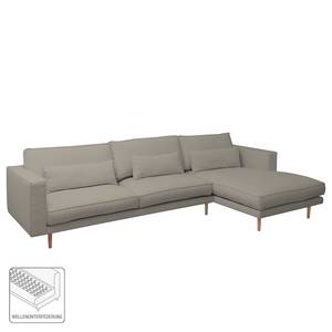 Ecksofa Lacona Strukturstoff Rauchgrau - Longchair davorstehend rechts