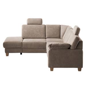 Ecksofa Odemira Strukturstoff - Warmes Beige - Ottomane davorstehend links - Sitztiefenverstellung - Bettkasten