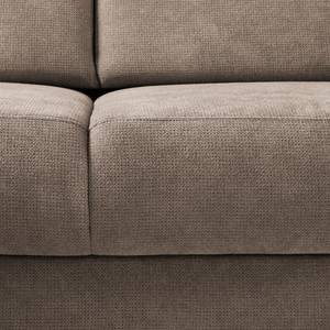 Canapé d'angle Odemira Tissu structuré - Beige chaud - Méridienne longue à gauche (vue de face) - Avec réglage de la profondeur d'assise - Coffre de lit