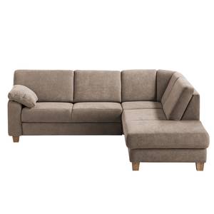 Ecksofa Odemira Strukturstoff - Warmes Beige - Ottomane davorstehend rechts - Keine Funktion