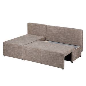 Ecksofa Oleander (mit Schlaffunktion / beidseitig montierbar) Strukturstoff - Cappuccino