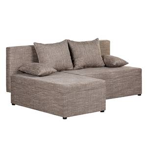 Ecksofa Oleander (mit Schlaffunktion / beidseitig montierbar) Strukturstoff - Cappuccino