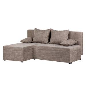 Ecksofa Oleander (mit Schlaffunktion / beidseitig montierbar) Strukturstoff - Cappuccino