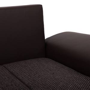 Ecksofa Navona II (mit Schlaffunktion) Kunstleder / Webstoff - Braun - Longchair davorstehend links