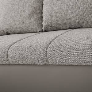 Ecksofa Navona II (mit Schlaffunktion) Kunstleder / Webstoff - Taupe - Longchair davorstehend links