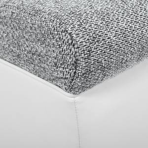Ecksofa Navona II (mit Schlaffunktion) Kunstleder / Webstoff - Weiß / Grau - Longchair davorstehend links
