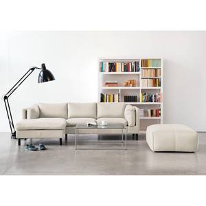 Ecksofa Omnia I Echtleder Echtleder Neka: Creme - Longchair davorstehend links