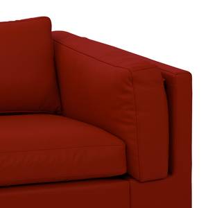 Ecksofa Omnia I Echtleder Echtleder Neka: Rot - Longchair davorstehend links