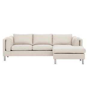 Ecksofa Omnia I Echtleder Echtleder Neka: Creme - Longchair davorstehend rechts